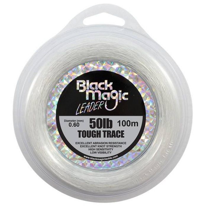 Black magic tough trace monofilament fishing leader 50lb