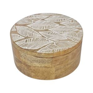 J.Elliot Home Maya 15x7cm Round Trinket Box - Natural