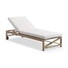 Kansas Outdoor Light Oak Aluminium Sun Lounge & Sunbrella Canvas Cushions