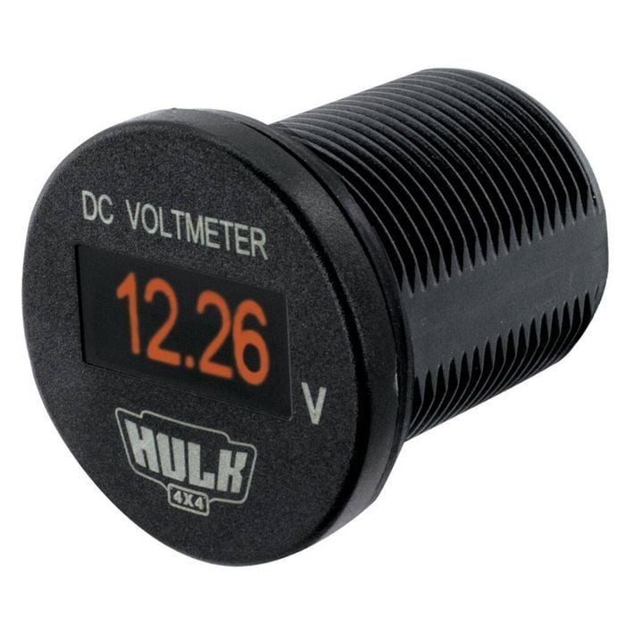Hulk OLED Display Compact Vehicle DC Voltmeter Reader Device Black