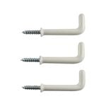 Everhang 38mm White Square PVC Coated Hooks - 3 Pack