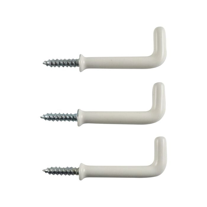 Everhang 38mm White Square PVC Coated Hooks - 3 Pack