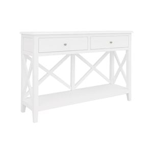 Daisy Console Hallway Entry Table 120cm Solid Acacia Timber Wood Hampton - White