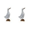 2PK LVD Polyresin Duck Black Dots Sculpture Home/Office Decor 30.5cm Tall