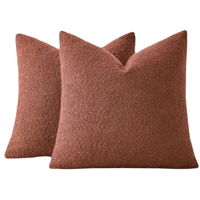 Gioia Casa 2-Pack Bouclé European Pillowcases  - Brick, 65x65cm