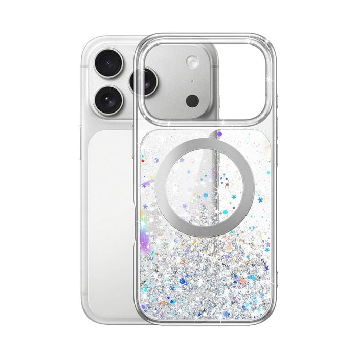 iPhone 17 Pro Max (6.9") Glitter Case Clear MagSafe Compatible Sparkly Shockproof Bling Phone Cover