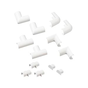 D-Line 13 Piece 20 x 10mm White Clip Over Cable Cover Accessory Kit