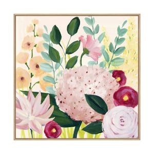 Artey | Mother's Day Blooms I - Framed Canvas - Natural Frame - 120 x 120cm