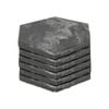 Argon Tableware 6x Black Marble Coasters - 10cm Hexagonal Drink Placemats Reusable Dining Table Drinks Coaster Mug Glass Cup Mat