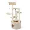 Costway 1.41m Wood Cat Tree Scratching Post W/perch Condo