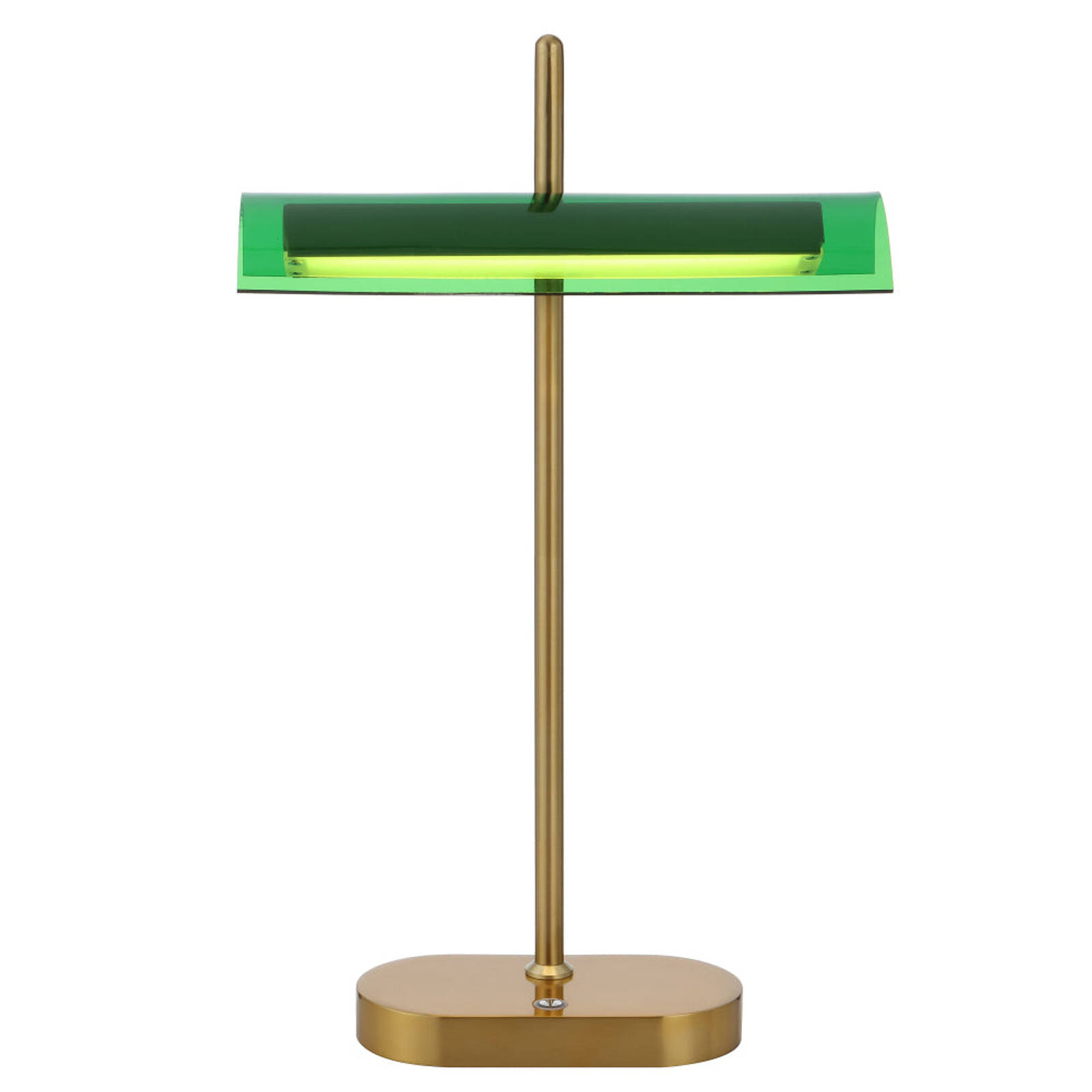 Telbix Lyman Modern Table Desk Lamp Light Metal Antique Gold Green Gloss