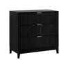 Adoria Chest 3 Drawer Storage Lowboy Dresser black woodgrain