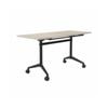 Olg Modulus Flip Table Full Black Frame Nordic Maple Top L1800mm X W600mm