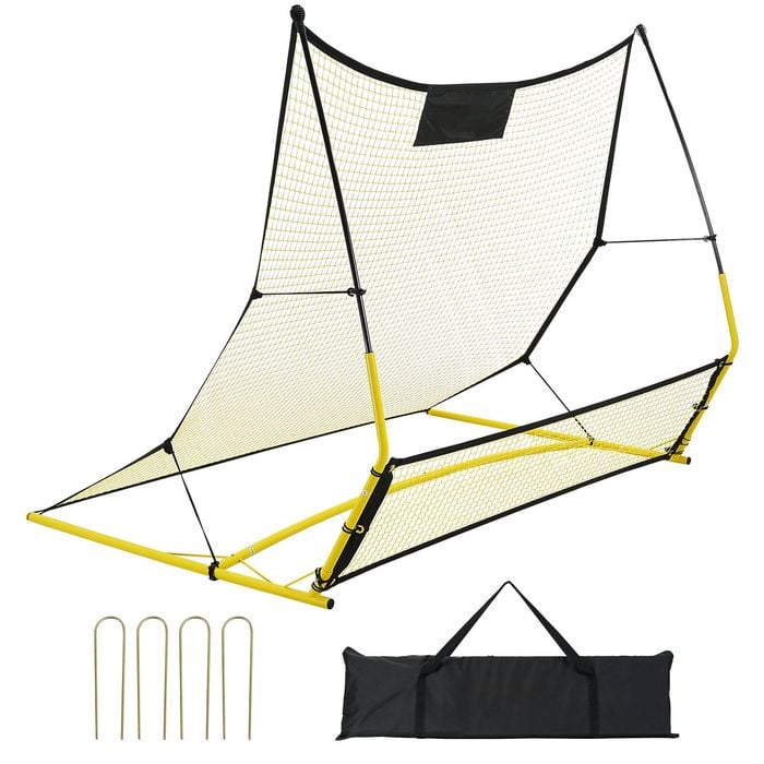 VEVOR 180x160cm Soccer Rebounder Net Black with Portable Bag Training Equipment