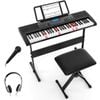 Costway 61 Lighted Keys Digital Piano w/Music Holder