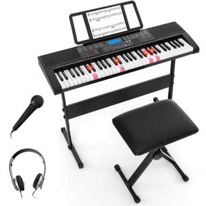 Costway 61 Lighted Keys Digital Piano w/Music Holder