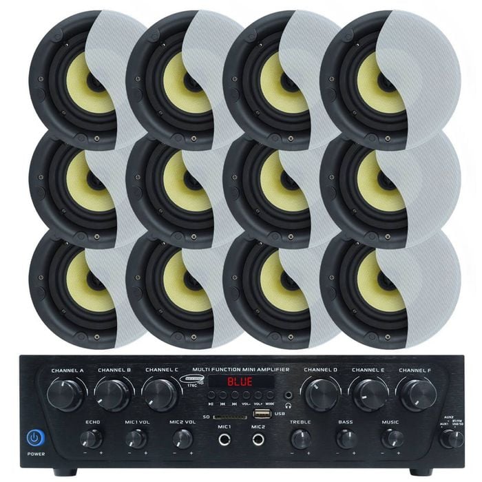 Weconic 6.5" Ceiling Speaker Package With 480w Multi-zone Bluetooth Amplifier