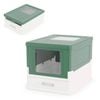 Costway Foldable Cat Litter Box Enclosure Toilet Pan Green