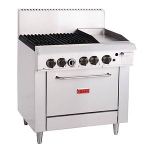 Thor 4 Burner Oven With 12" Griddle And Flame Failure Lpg Tr-4f-g12f Lpg
