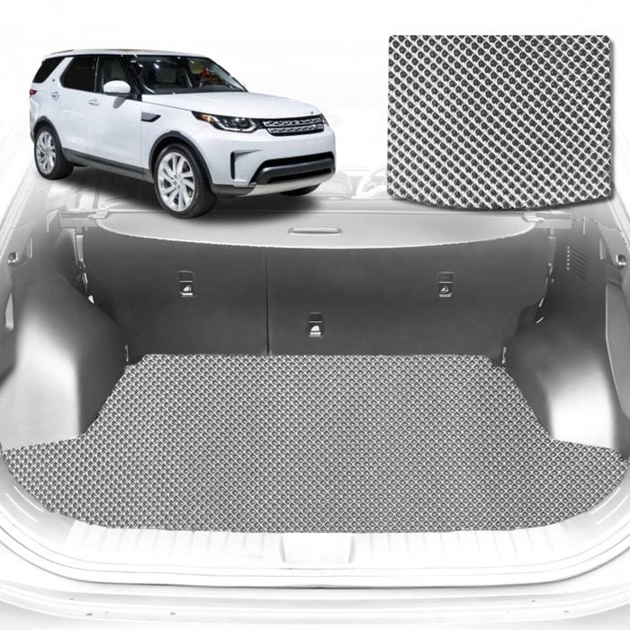 6D Diamond Car Boot Mat for Land Rover Discovery (D4)2009-2017-(3rd Row seats up/7 seater)-Cargo Mat-Grey-Outback GT