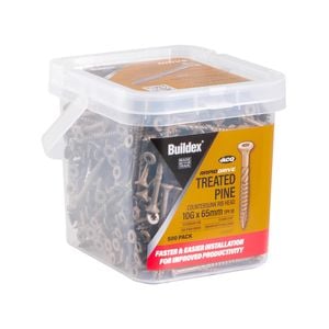 Buildex RapidDrive Treated Pine Screws 10g x 65 mm (10 TPI) Climacoat - BOX of 500