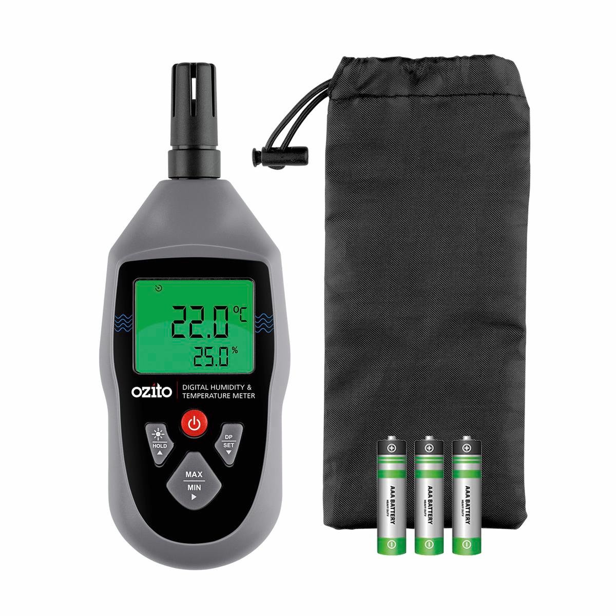 Ozito 0 100 RH 20 to 60 C Digital Humidity and Temperature Meter ODTH 100 Bunnings Australia