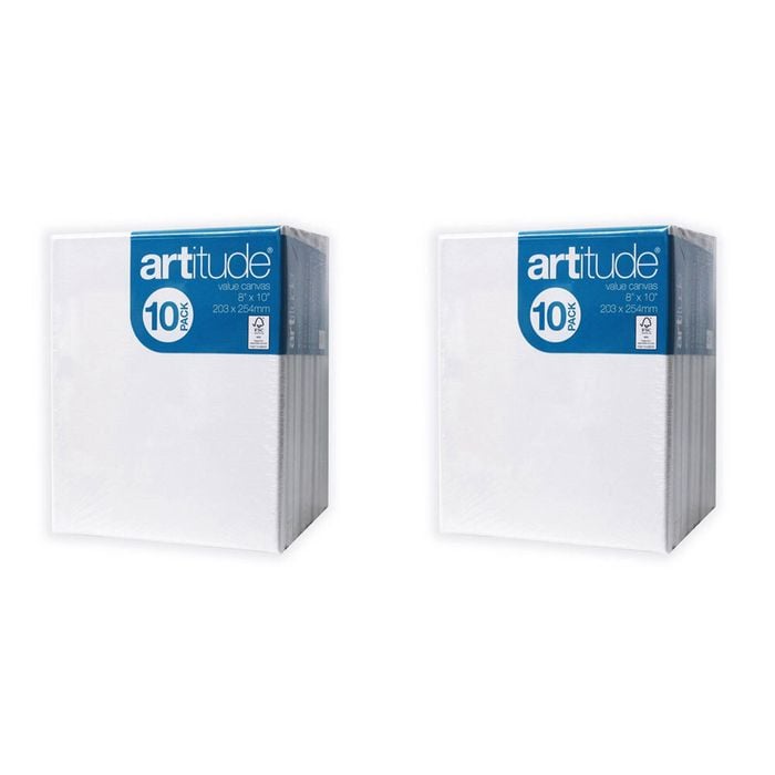 2x 10pc Artitude Stretched Canvas 8x10" Art/craft Accessory Oil/acrylic Painting