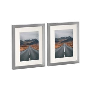 Nicola Spring Photo Frames with 5" x 7" Mount - 8" x 10" - Grey - Pack of 2