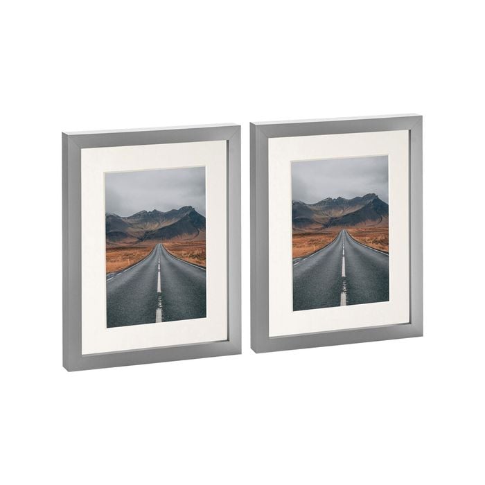 Nicola Spring Photo Frames with 5" x 7" Mount - 8" x 10" - Grey - Pack of 2