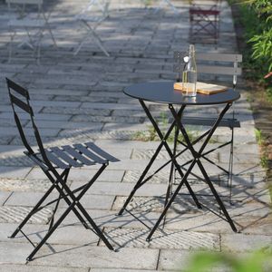 Marquee Steel 3 Piece Bistro Set Black