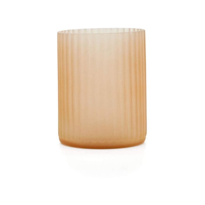 Rayell Votive 17cm Tall Glass Candle Holder - Peach