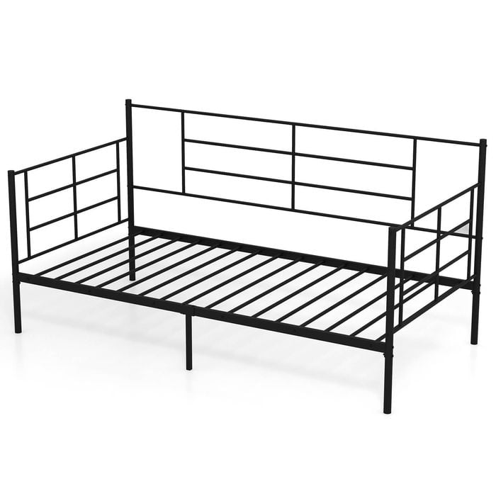 Costway 2-in-1 Sofa Bed Single Daybed W/metal Slat Black