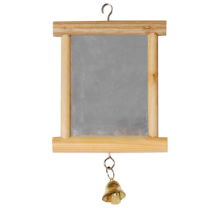 Avi One Bird Toy Wood Framed Mirror W/bell 15x10cm (22914)