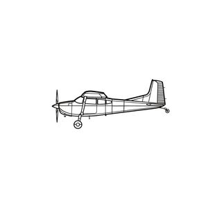 Ignite Laser Cessna 180K - Four-Seat Utility Aircraft Silhouette Metal Wall Art Rustic Metal 15.7 inch - 40 cm