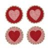 4pc Annabel Trends Beaded Coaster Drink Mat Table Protector 10cm Heart