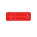 30cm Long Poultry Feeder Feeding Trough Chicken Chick Red Plastic Flip Top Container