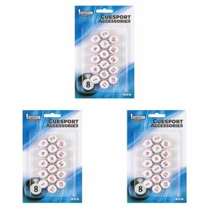 48pc Formula Sports Kelly Pool Marbles Cue Sport Accessories - White