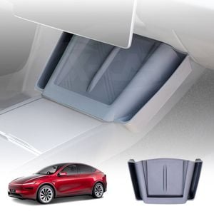 Grey Silicone Anti-Slip Mat with Side Storage For Tesla Model Y Juniper 2025-Onwards Protective