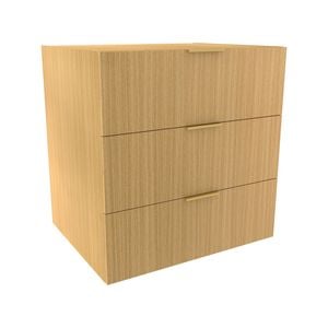 Lugna 768 x 750 x 580mm Sand 3 Drawer Storage Cabinet