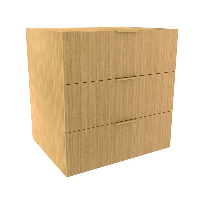 Lugna 768 x 750 x 580mm Sand 3 Drawer Storage Cabinet