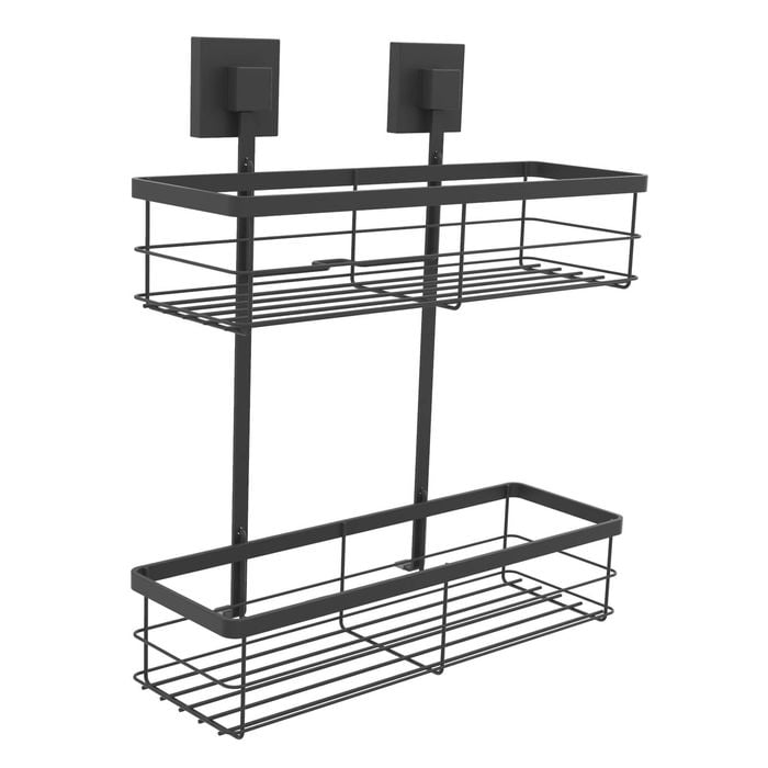 Fusion-Loc Matte Black Double Shower Caddy