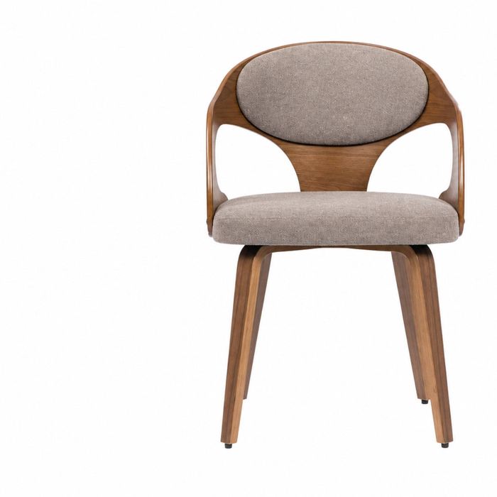 Dining Chair Bentwood Fabric Brown Color