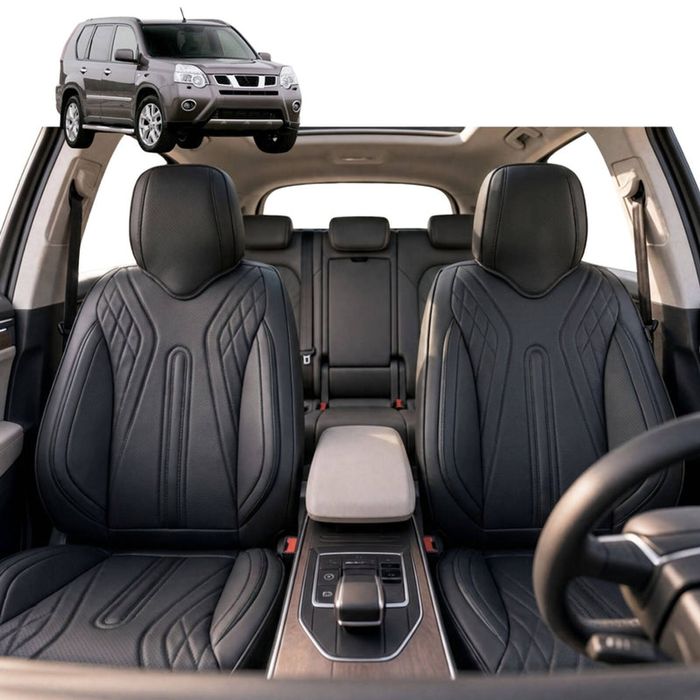 Australian Goose Front Seat Covers for Nissan X-TRAIL 2007 - 2014 (T31) - PU Leather, Black (2pc)