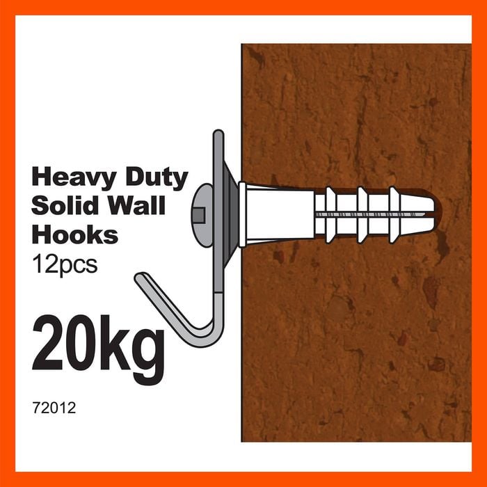 Everhang 20kg Heavy Duty Solid Wall Picture Hanging Hooks - 12 Pack