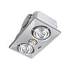 Click 2 x 275W Silver Ducted 3 in 1 Heater Bathroom Exhaust Fan