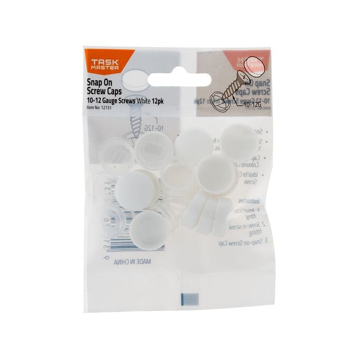 Taskmaster 10 - 12g Snap On Screw Caps - 12 Pack