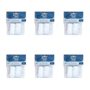6pk Malli Sewing Thread Spool Hand Sewing Thread Diy Sewing Supplies 500m White