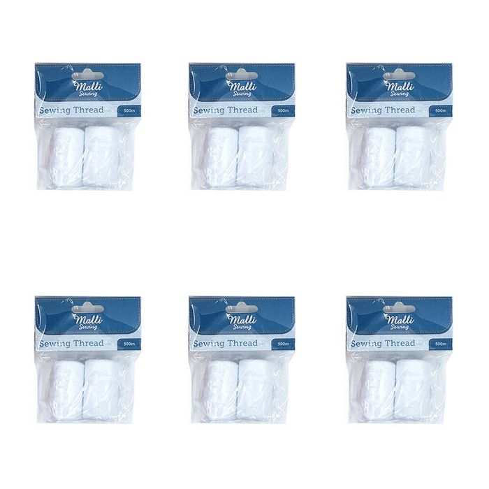 6pk Malli Sewing Thread Spool Hand Sewing Thread Diy Sewing Supplies 500m White