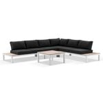 Nova Package C Outdoor Aluminium Modular Corner Lounge White - Denim Grey