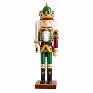 P&P Red Gold Silver 30cm Wooden Nutcracker Soldier Christmas Tabletop Decoration